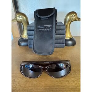 Jonathan Paul Eyewear Polarized Sunglasses Patented Design UV400 Dark Brown Wrap